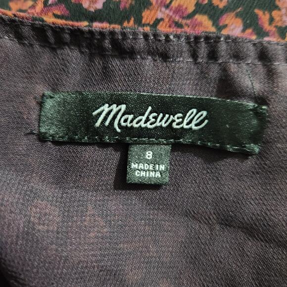 Madewell (Re)Sourced Georgette Smocked-Cuff Button-Front Top Orchard Floral Sz 8 - Picture 10 of 11